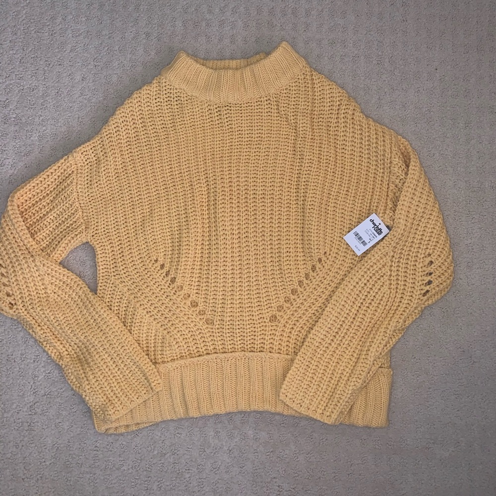 Charlotte Russe Yellow Mock Neck Sweater